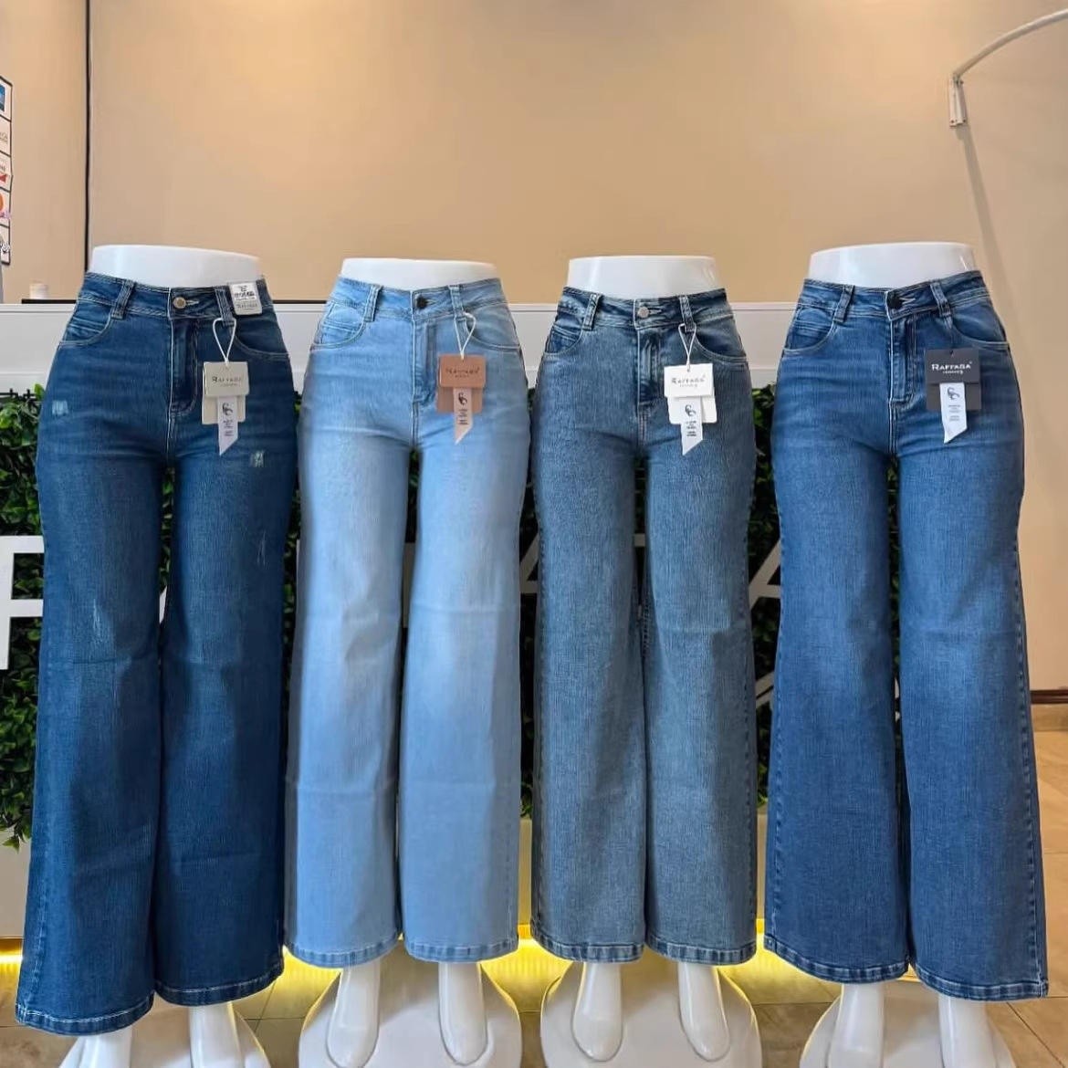 Women's Winter Mid Rise Loose Flared Cargo Jeans Denim Pants Quick Dry Spandex/Cotton American Style Retro