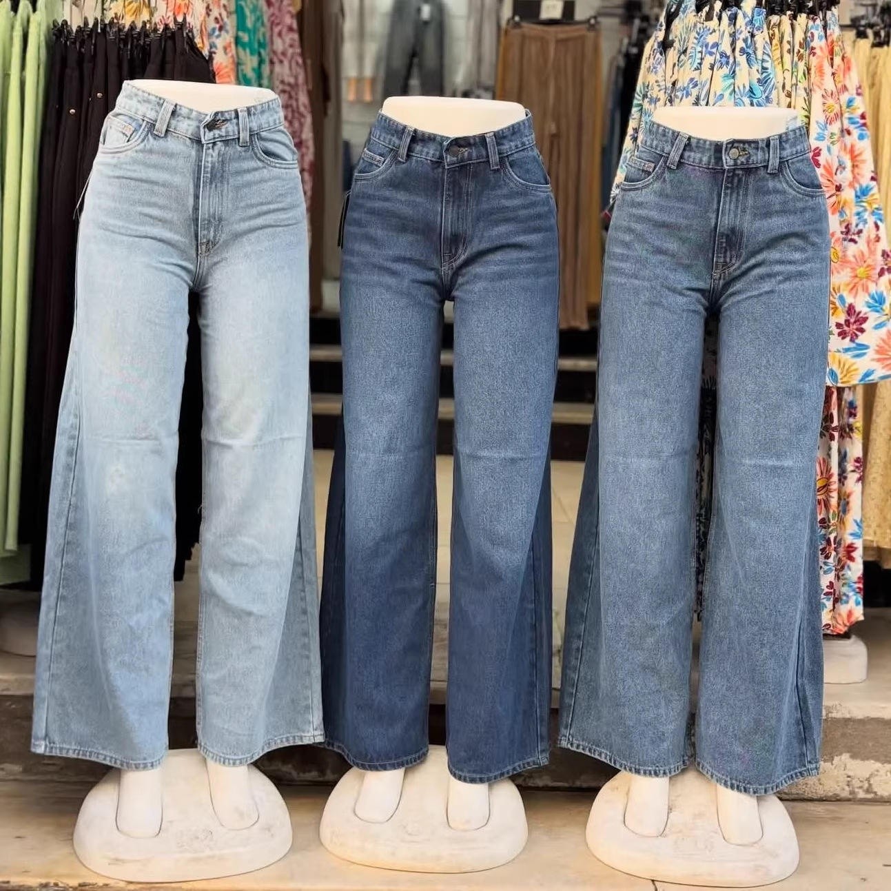 Women's Winter Mid Rise Loose Flared Cargo Jeans Denim Pants Quick Dry Spandex/Cotton American Style Retro thumbnail 2