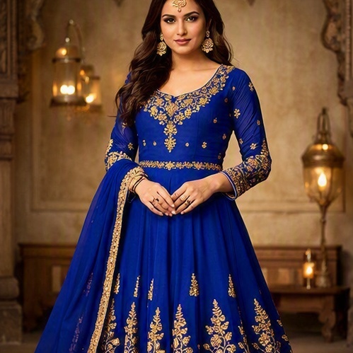 Anarkali Suit (Royal Blue)