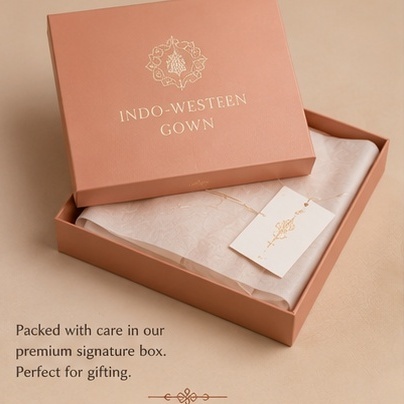 Indo‑Western Gown (Peach) thumbnail 5