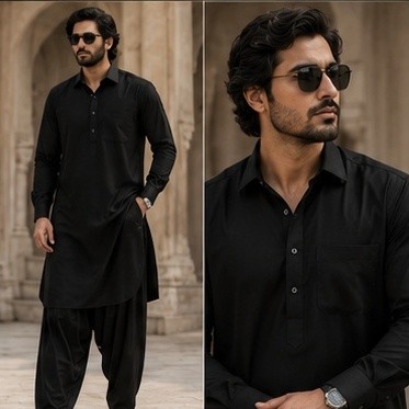Pathani Suit (Black) thumbnail 4