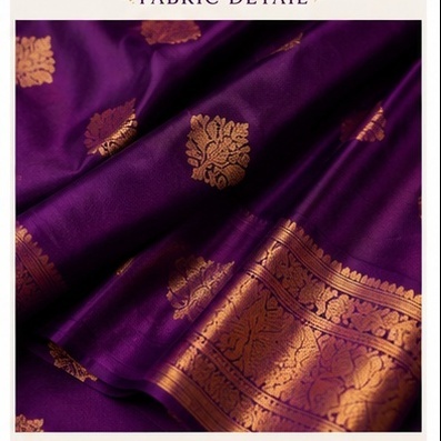 Saree (Kanjivaram Silk, Purple) thumbnail 3