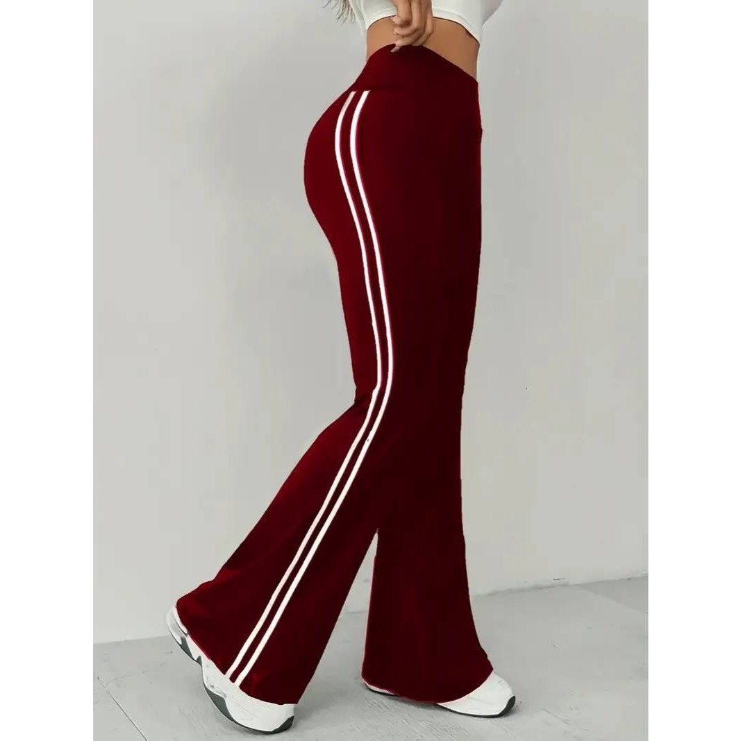 Women's High Waist Elastic Waist Dipped Wide Leg Solid Breathable Casual Pants Full Length Summer New Straight Slim American thumbnail 1