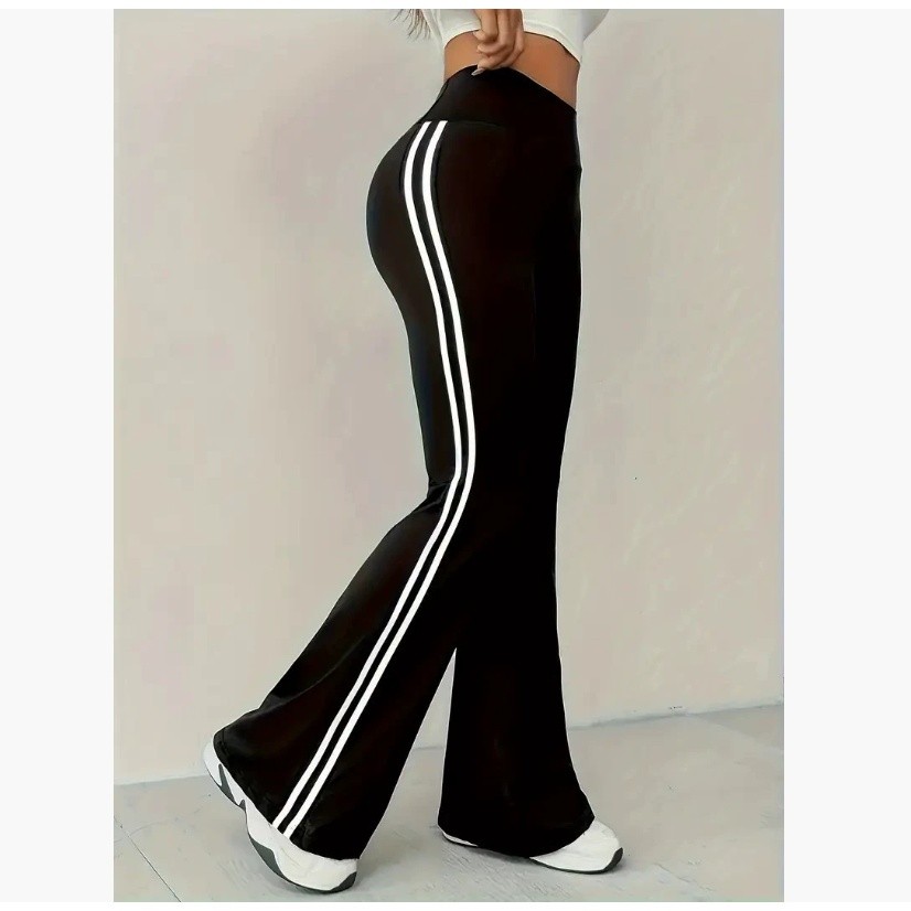 Women's High Waist Elastic Waist Dipped Wide Leg Solid Breathable Casual Pants Full Length Summer New Straight Slim American thumbnail 6